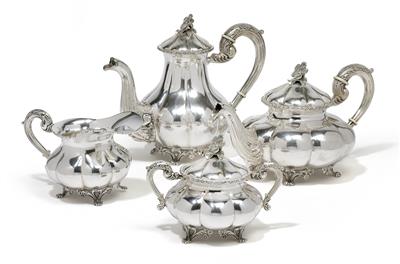 An Italian tea- and coffee set, - Silver and Russian Silver