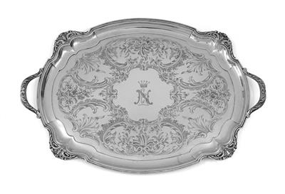 J. C. Klinkosch - A tray from Vienna, - Silver and Russian Silver