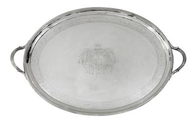 A George III. tray from London, - Stříbro a Ruské stříbro