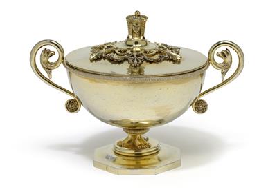 A lidded bowl in the Egyptian manner from Paris, - Silver and Russian Silver