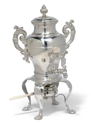 A Biedermeier teamaker from Vienna, - Silver and Russian Silver