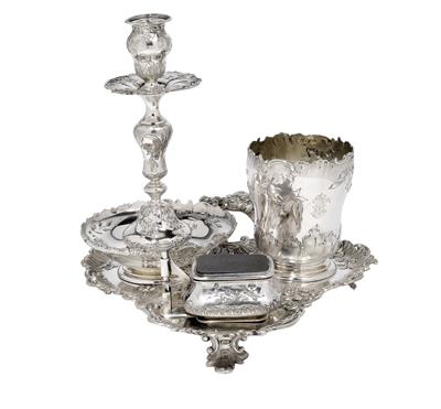 A smoking set from a princely collection, from Vienna, - Silver and Russian Silver