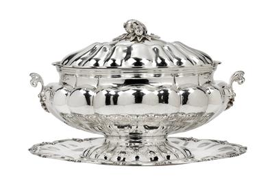 “BUCCELLATI” - a Covered Tureen with Support, - Silver