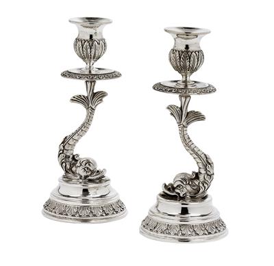 “BUCCELLATI” - a Pair of Candleholders, - Stříbro