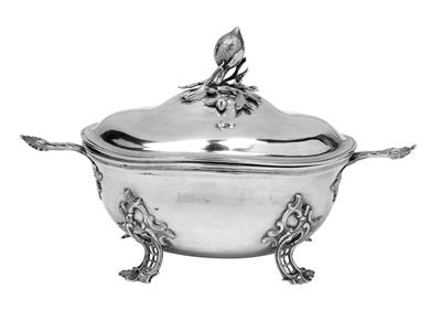 A Covered Tureen from Augsburg, - Silver