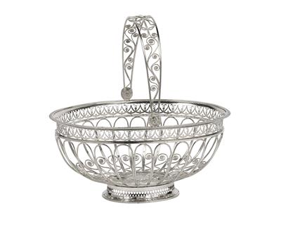 A Handled Basket from Bern, - Silver