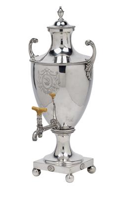 A George III Tea Urn from London, - Silver