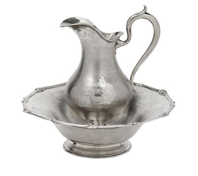 A Jug and Basin from Paris, - Stříbro