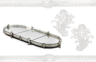 “Royal House of Savoy” - a Mirror Tray from Turin, - Silver and Russian Silver