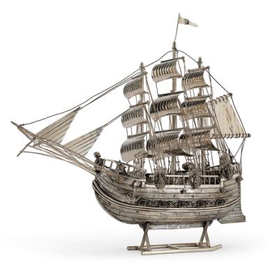 A Large Model Ship, - Silver and Russian Silver