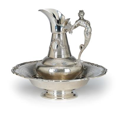A Pot and Basin from Paris, - Silver and Russian Silver
