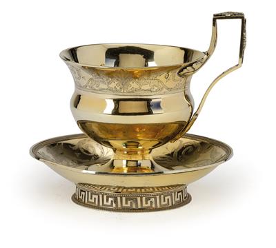 A Napoleon I Cup with Saucer from Paris, - Silver and Russian Silver