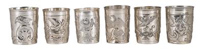 6 Beakers from Moscow, - Silver and Russian Silver