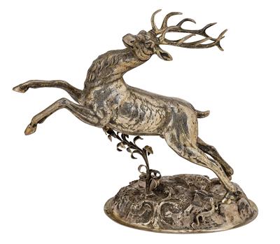 A Stag, - Silver and Russian Silver