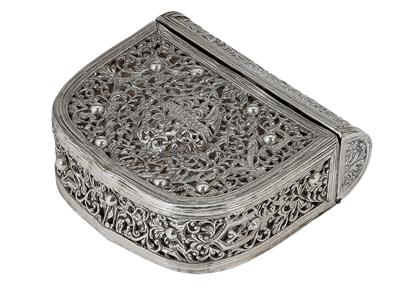 An Oriental Powder Bag, - Silver and Russian Silver