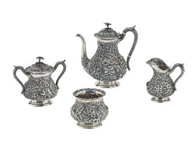 A Tea and Coffee Service from America, - Silver and Russian Silver
