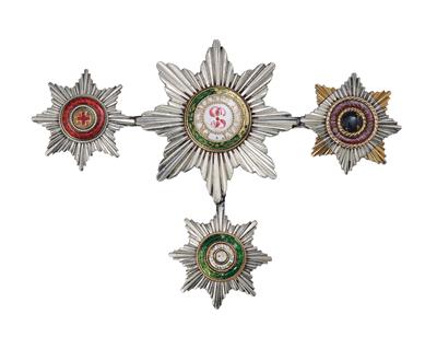 An Imperial Russian Miniature Group, - Silver and Russian Silver