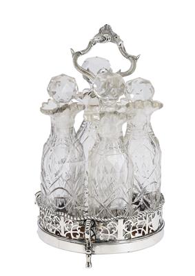 A Cruet from London, - Silver and Russian Silver