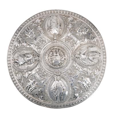 Otto Ludwig Beneckendorff von Hindenburg - a Gift Shield of the Landschafts-Departement Marienwerder, - Silver and Russian Silver