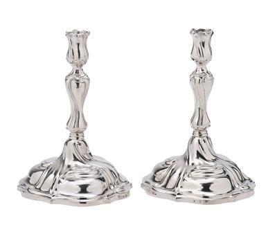 A Pair of Candleholders from Germany, - Argenti e Argenti russo