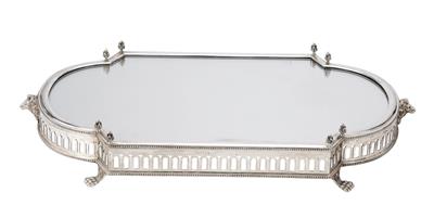 A Mirror Tray, - Silver and Russian Silver
