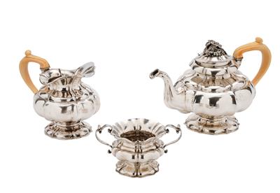 A Tea Set from Vienna, - Silver and Russian Silver