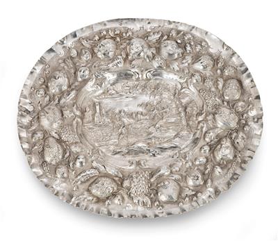 Augsburger Barockschauplatte, - Silber und Russisches Silber