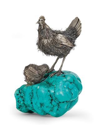 A Hen with Chick by Buccellati, - Stříbro a ruské stříbro