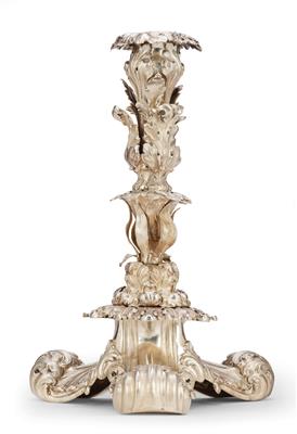 A Large Candleholder from Vienna, - Stříbro a ruské stříbro