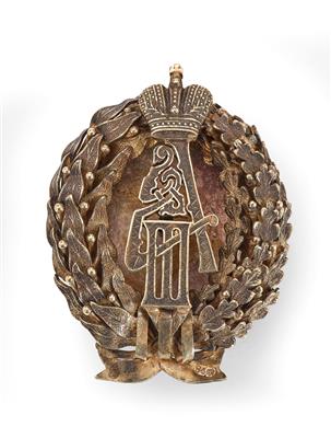 An Imperial Russian Badge for Adjutants and Retinue of Czar Alexander III, - Stříbro a ruské stříbro