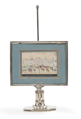 A Candleholder with Lampshade from Košice, - Silver and Russian Silver