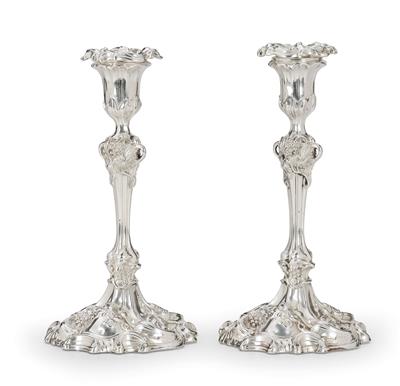 A Pair of Victorian Candlesticks from Sheffield, - Argenti e Argenti russo