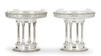 A Pair of Centrepiece Bowls from Vienna, - Silver and Russian Silver