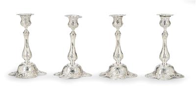 Four Candleholders from Germany, - Stříbro a ruské stříbro