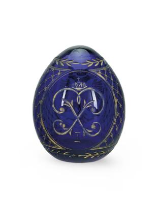 An Egg with Imperial Russian Double Eagle, - Stříbro