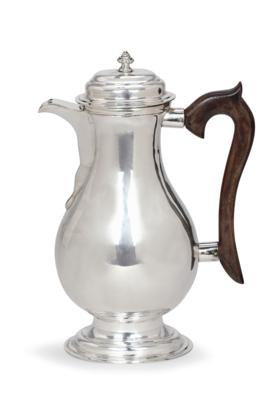 A Large Maria Theresa Coffee Pot from Vienna, - Silver