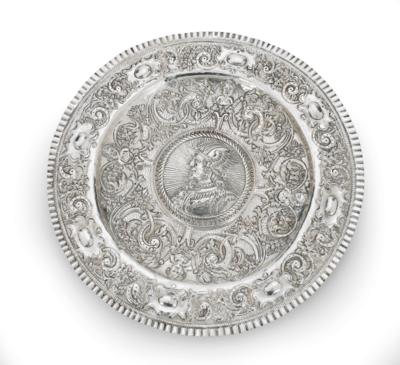 A Historicist Presentation Plate, - Silver