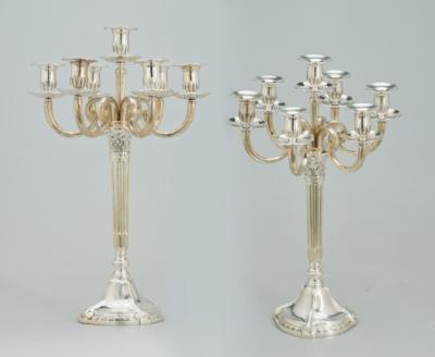 A Pair of Seven-Light Candelabra from Germany, - Stříbro