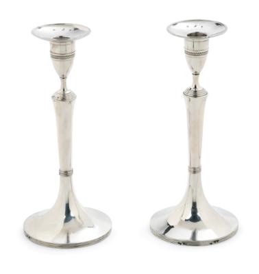 A Pair of Neo-Classical Candleholders from Prague, - Stříbro