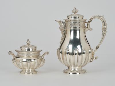 A Coffee Pot with Sugar Bowl from Stockholm, - Stříbro