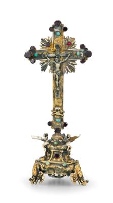 A Biedermeier Free-Standing Crucifix from Vienna, - Stříbro