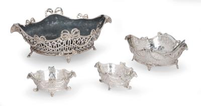 2 Jardinières and 2 Condiment Bowls, - Stříbro