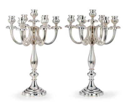 A Pair of Seven-Light Candelabra by Buccellati, - Argenti