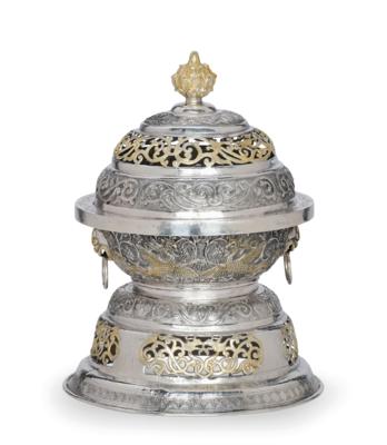 A Chinese Incense Burner, - Stříbro