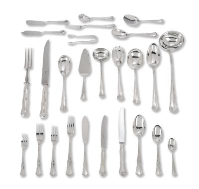 A Cutlery Set for 12 Persons from Germany, - Silver