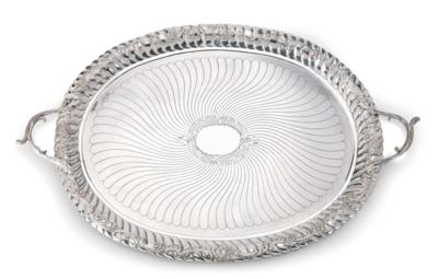 A Large Tray, - Silver