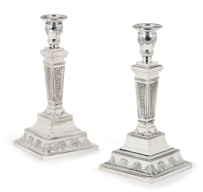 A Pair of Candleholders, - Argenti