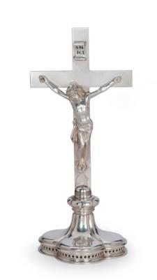 A Free-Standing Crucifix, - Silver