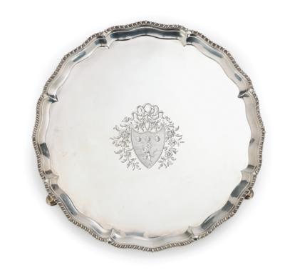 A London George III Footed Platter, - Stříbro