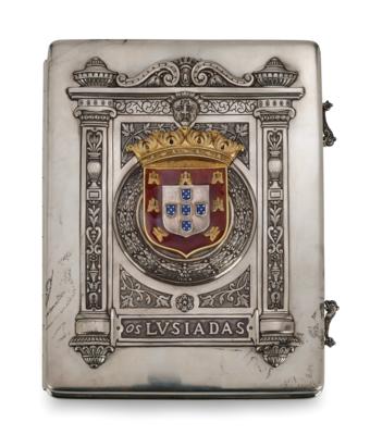 A Portuguese Covered Box, - Silver